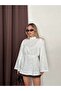 Women's Brode Embroidered Lined Blouse with Tie Detail