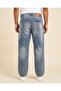 Men Dark Wash Skater Fit Jeans With Knee Darts - 2