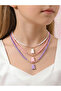 Pack of 3 - Girls Multi-Color Gummy Bear Charm Beaded Necklaces