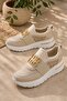 Women'S, Gold Buckle, Thick Sole, Comfortable, Casual Sneaker Sports Shoes