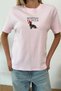 Women's Crew Neck Maison Dog Printed T-Shirt Pink - 26Y 4444 - 2