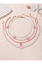 Pack of 4 - Girls Multi-Color Beaded Necklaces with Starfish and Bow Charms
