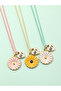 Pack of 3 - Girls Multi-Color Flower Charm Pendant Necklaces - 4
