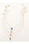 Set of 4 - Enamel Charm Pendant Necklace