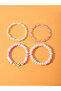 Pack of 4 - Multi-Color Heart and Pearl Beaded Bracelets - 3