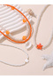 Pack of 4 - Girls Multi-Color Beaded Necklace with Smileys and Starfish Charms - 3