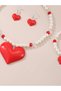 Girls Heart Charm Pearl Necklace, Bracelet, Earrings and Ring Set - 7