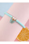 Girls Teal Sequin Butterfly Charm Beaded Bracelet