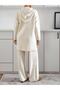 Women's Oversize Hooded Knitwear Set Ecru - 7