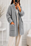 Pocketed Knitwear Cardigan R4596 Gray