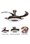 Baku LED Ceiling Fan With Remote Control And Bluetooth Speakers - 3 Color Dimmable Light - Coffee - 3
