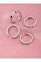 Girls Set of 4 - Star and Moon Cuff Rings - 2