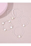 Pack of 5 - Girls White Beaded Charm Bracelet - 5