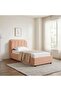 Maxillux Linea 90X200 Upholstered Kids Bed With Usb-peach Pink, Engineered Wood, Fabric