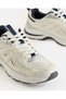 Women Ivory And Black Mesh Lace Up Sneakers - 3