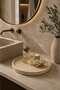 25 cm Round Travertine Marble Decorative Tray Living Room Bathroom Bedroom