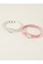 Pack of 2 - Girls Heart Charm Faux Leather Choker Necklaces - 3