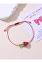 Girls Multi-Color Strawberry Charm Woven Bracelet - 3