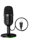 L25 Bright 360 Degree Rgb USB Broadcaster Desktop Microphone - Black