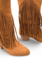 Phoebe Diva Women's Tasseled Western Boots 0012897 Tan Suede - 5