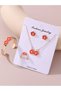 Girls Orange Flower Charm Necklace, Barcelet, Ring and Earrings Set