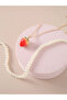 Set of 2 - Layered Pearl and Strawberry Charm Necklace - 6