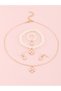 Girls Pink Clover Charm and Pearl Necklace, Bracelet, Ring and Earrings Set - 2