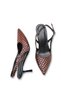 Carina Aria Women's Pointed Toe Open Back Thin Heeled Shoes 0012301 3D Printed Brown - 4
