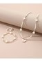Girls White Heart Charm Pearl Necklace, Bracelet, Ring and Earrings Set - 7
