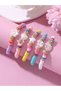 Pack of 5 - Girls Multi-Color Beaded Bracelets with Star and Flower Charms