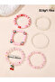 Pack of 6 - Girls Multi-Color Cherry Charm Beaded Bracelets - 4