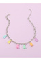 Girls Multi-Color Gummy Bear Charm Chain Necklace - 7