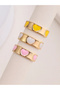 Girls Set of 3 - Heart Enamel Rings - 5