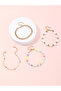 Pack of 4 - Girls Multi-Color Beaded and Chain Bracelet - 3
