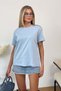 Women's crew neck basic t-shirt blue - 26y 26118
