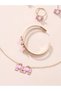 Set of 5 - Pink Bow And Pearl Jewelry Set - 7