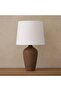 Brownie Ceramic Table Lamp - 45Cm, Ceramic, Linen, L 30 x W 30 x H 45 cm, Table Lamps