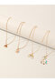 Pack of 4 - Girls Multi-Color Pendant Necklaces with Multi Charms