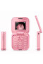 17pro Mini Flip Phon Keypad Non-smartphon Elderly Phon with Large Buttons, Dual SIM, FM Radio, Multilingual, Speed Dial, Blacklist, for Kids & Elderly (Pink Mini Flip Mobile Phone)