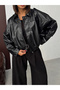 Faux Leather Coat |   F2035 - 4