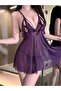 Purple Strappy Babydoll with Bow Detail - 3