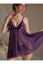 Purple Strappy Babydoll with Bow Detail - 5