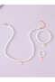 Girls Heart Charm Beaded Necklace, Bracelet and Ring Set - 2