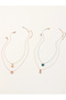Set of 4 - Enamel Charm Pendant Necklace - 6