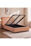 Maxillux LineaUpholstered Kids Bed With Hydraulic Storage + Usb-peach Pink, Engineered Wood, Fabric - 3