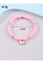 Girls Light Pink Butterfly Charm Beaded Bracelet - 4