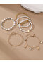 Pack of 6 - Multi-Color Faux Pearl and Charm Bracelet - 6
