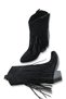 Phoebe Diva Women's Tasseled Western Boots 0012897 Black Suede - 4