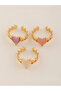 Girls Set of 3 - Heart Link Rings - 8