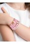 Pack of 8 - Girls Multi-Color Beaded Bracelets with Heart and Flower Charms
